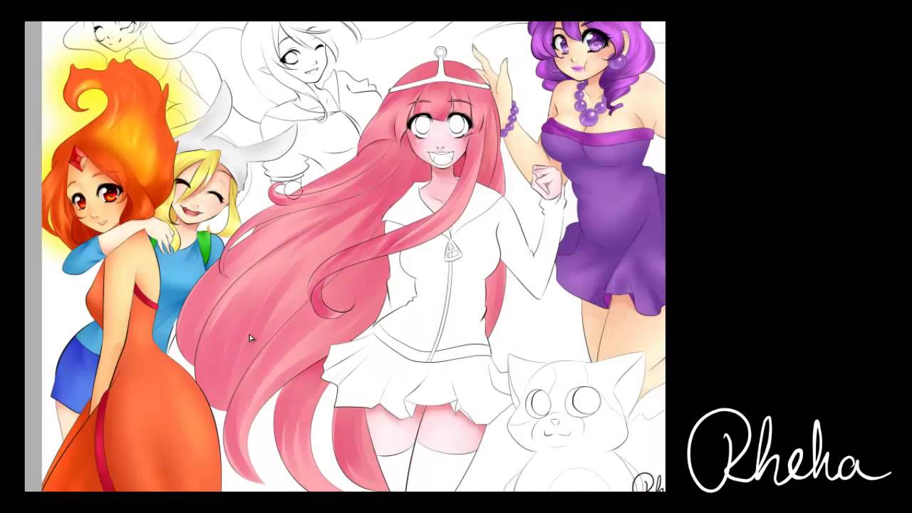 [Rheka] Adventure Time Girls [Speedpaint][Remake] Part 2