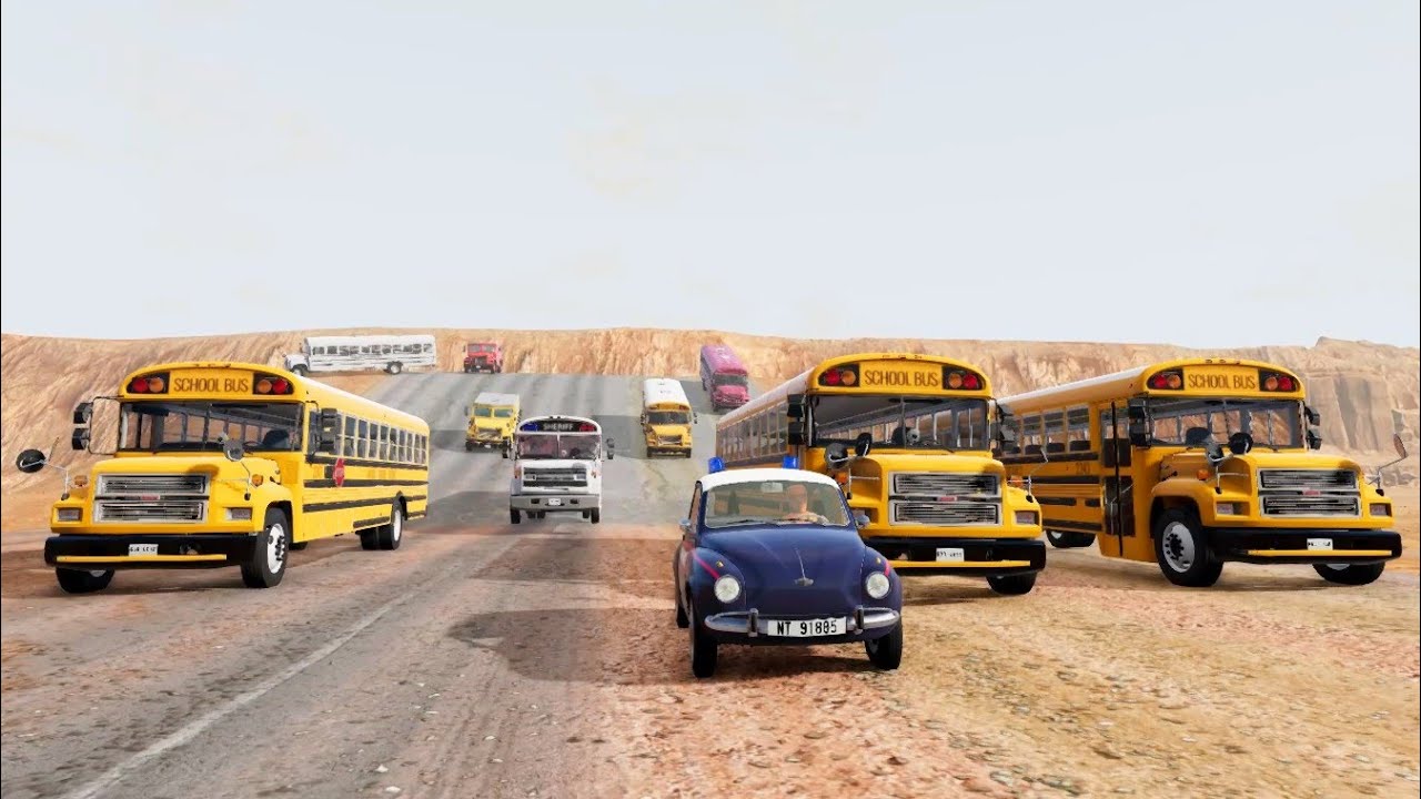 BeamNG Drive - Racing & Crashing MD-Series Armored Truck & School Bus-#2 (Game Update 0.36)