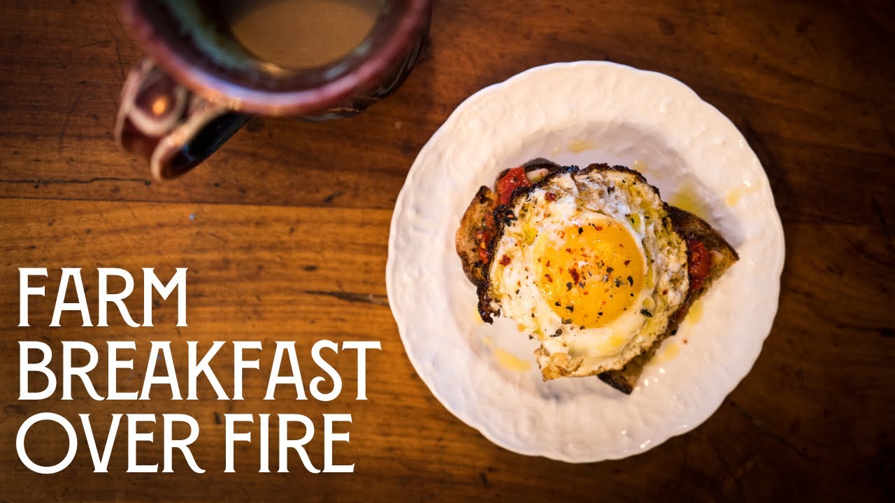 A Rustic, Farm Breakfast Over Fire | Winter Eating From The Pantry