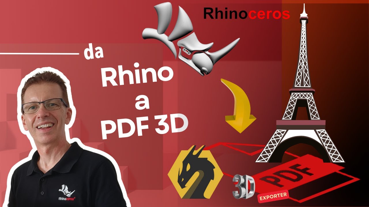 Progetti 3D di Rhino in PDF.  con #SimLab3DPDFExporter per #Rhino in pochi clic!