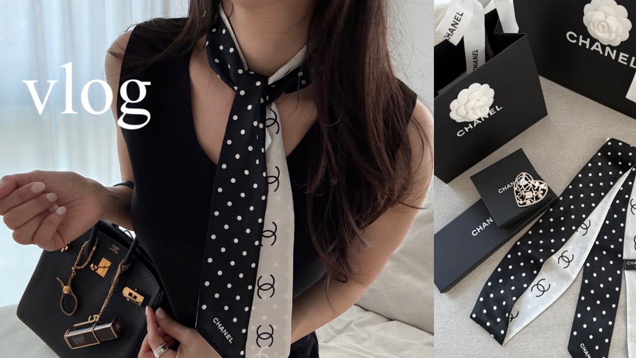 ENG) vlog_ 샤넬 브로치 하나로 자라가 샤넬 되는 마법?! + 트윌리 꿀조합 연출법까지🖤 드디어 시작된 생일주간, 까르띠에 뭐샀게요🤭, 노니앰플 추천템, 쇼핑브이로그