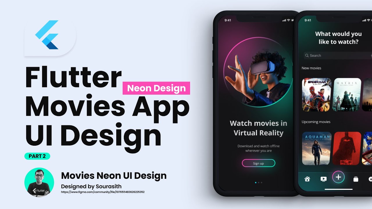 Flutter UI Tutorial - Designing Movies Neon App UI Design DesignCode (Figma to Flutter) [ PART 2 ]
