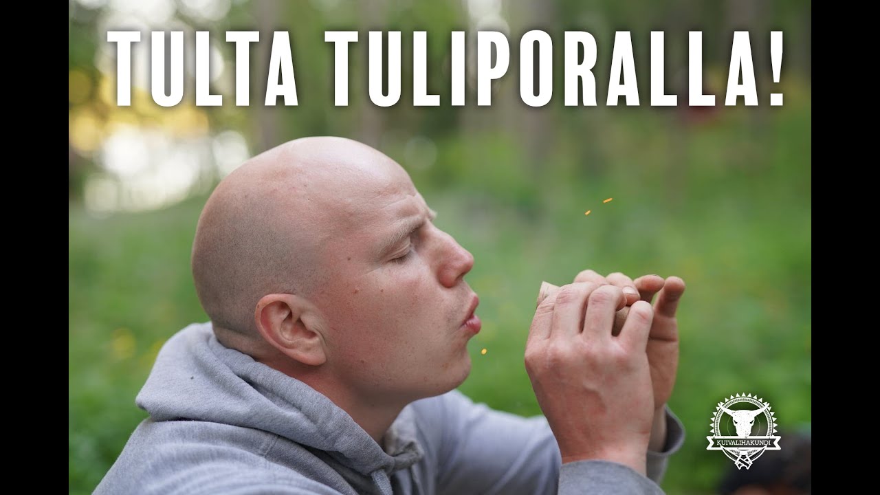 Tulen tekeminen tuliporalla. #survival #camping #hiking #suomi