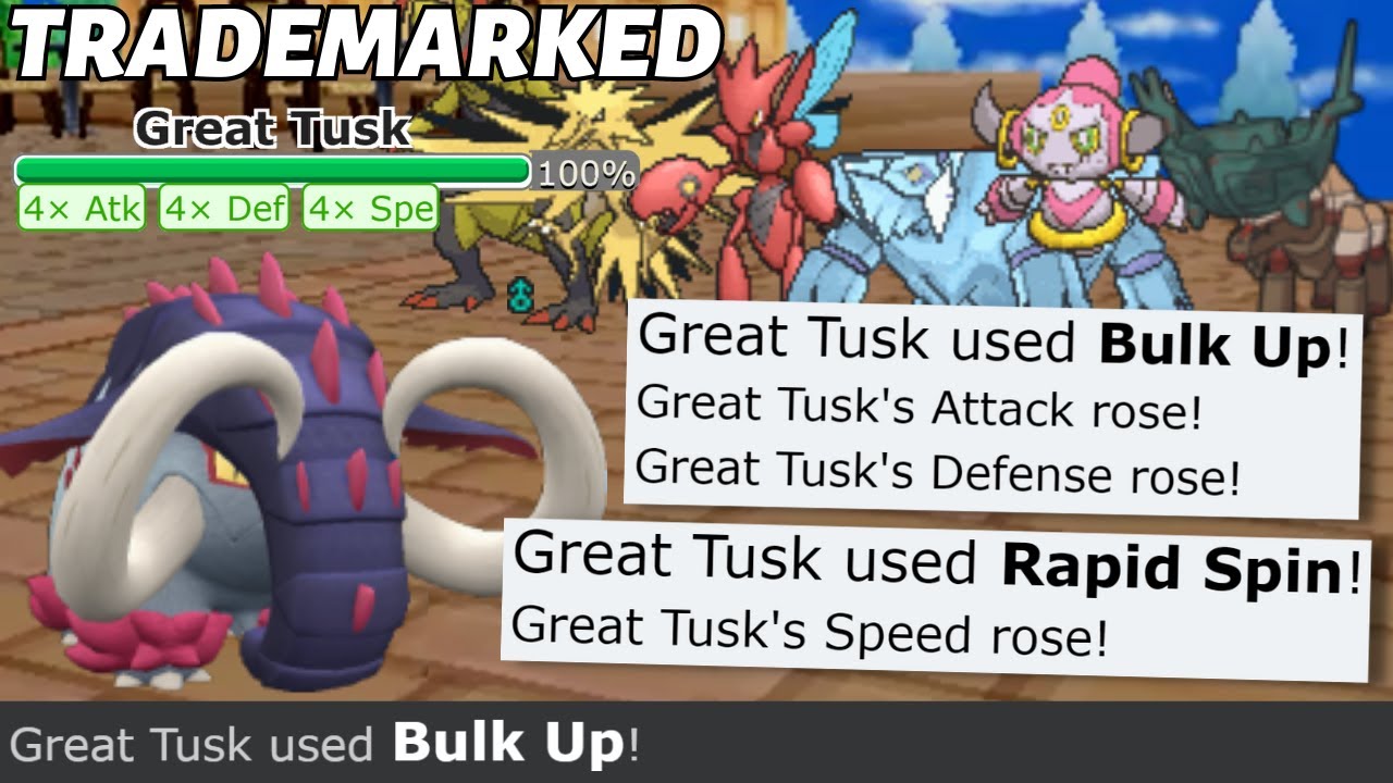 BULK UP Great Tusk SWEEPS Trademarked In Pokemon Showdown