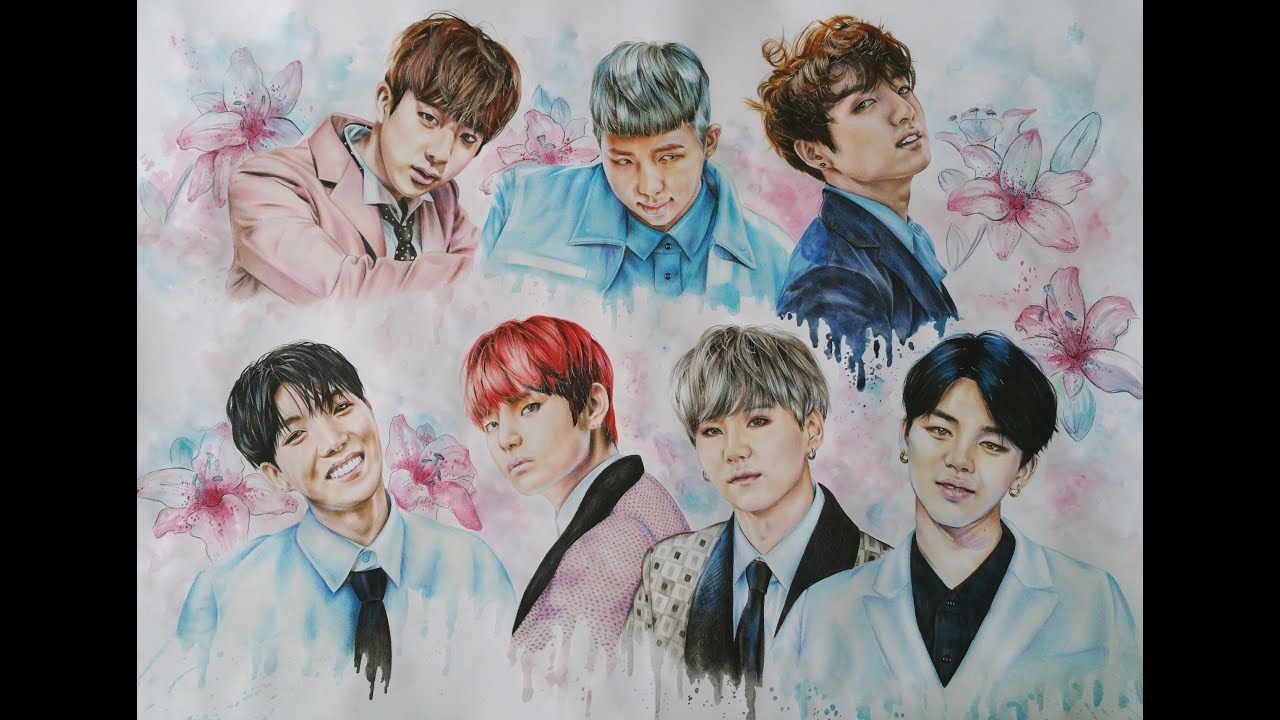 방탄소년단 - BTS drawing (by Elena Martynyuk)