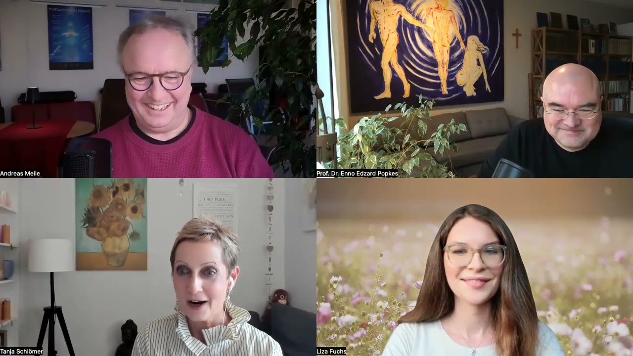 Die geistige Welt: Liza Fuchs, Tanja Schlömer, Andreas Meile und Prof. Dr. E. E. Popkes im Gespräch