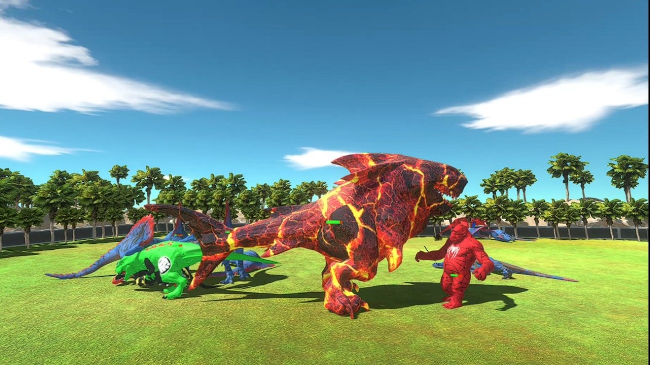 SPIDERMAN GORO & SUPERHERO TREX TEAM VS MEGALODON REX & ALL UNIT TO RESCUE PINK TREX - ARBS