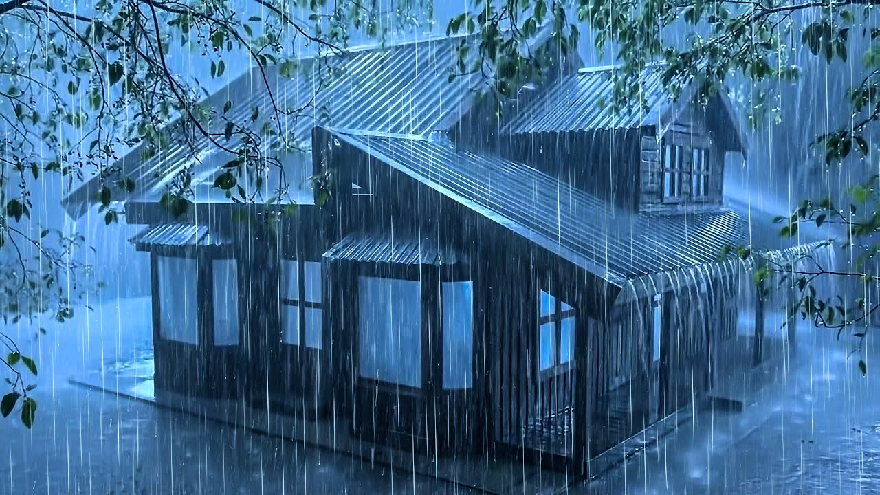 Goodbye Anxiety to Deep Sleep with Strong Thunderstorm | Heavy Rain & Thunder Sounds at Night