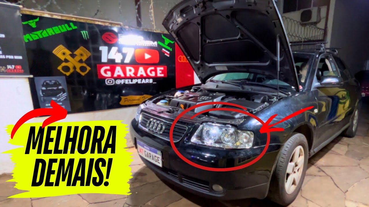 COMO MELHORAR A ILUMINAÇÃO DOS FARÓIS DO AUDI A3 8L! RESULTADO ANTES E DEPOIS DO RETROFIT FULL LED