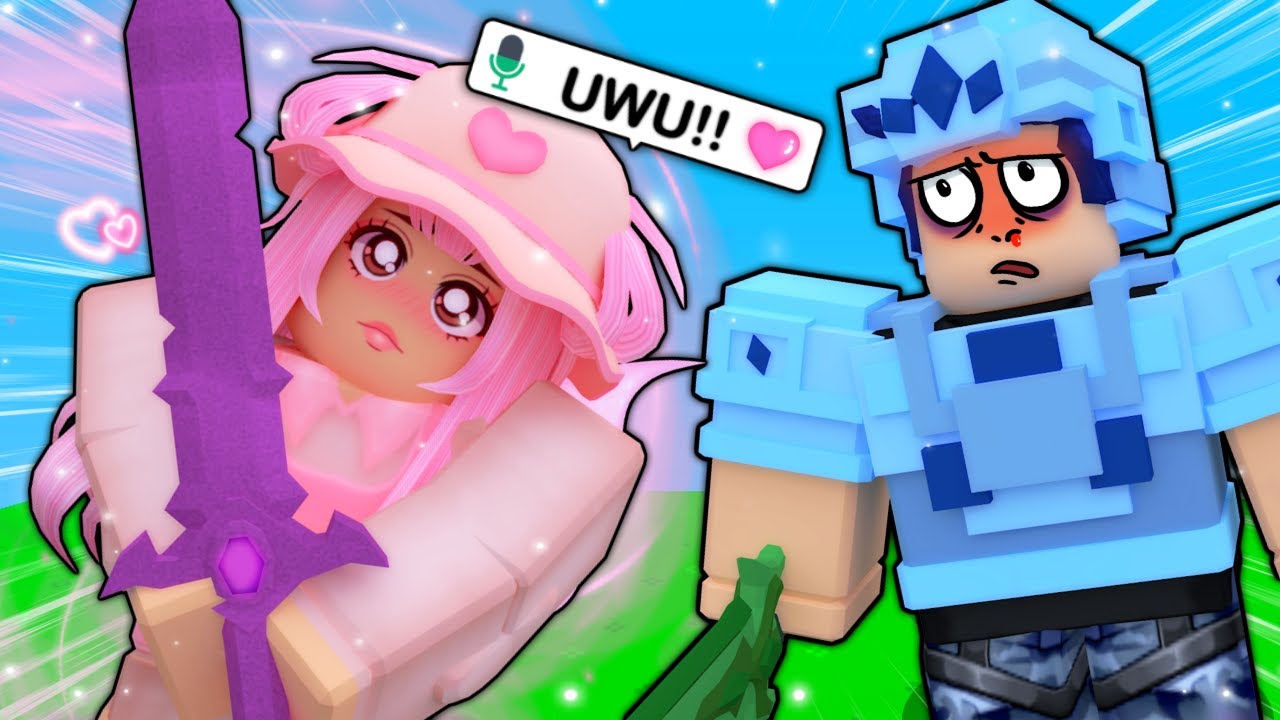 I Used a VOICE CHANGER to Sound like a ANIME E-GIRL (Roblox Bedwars)