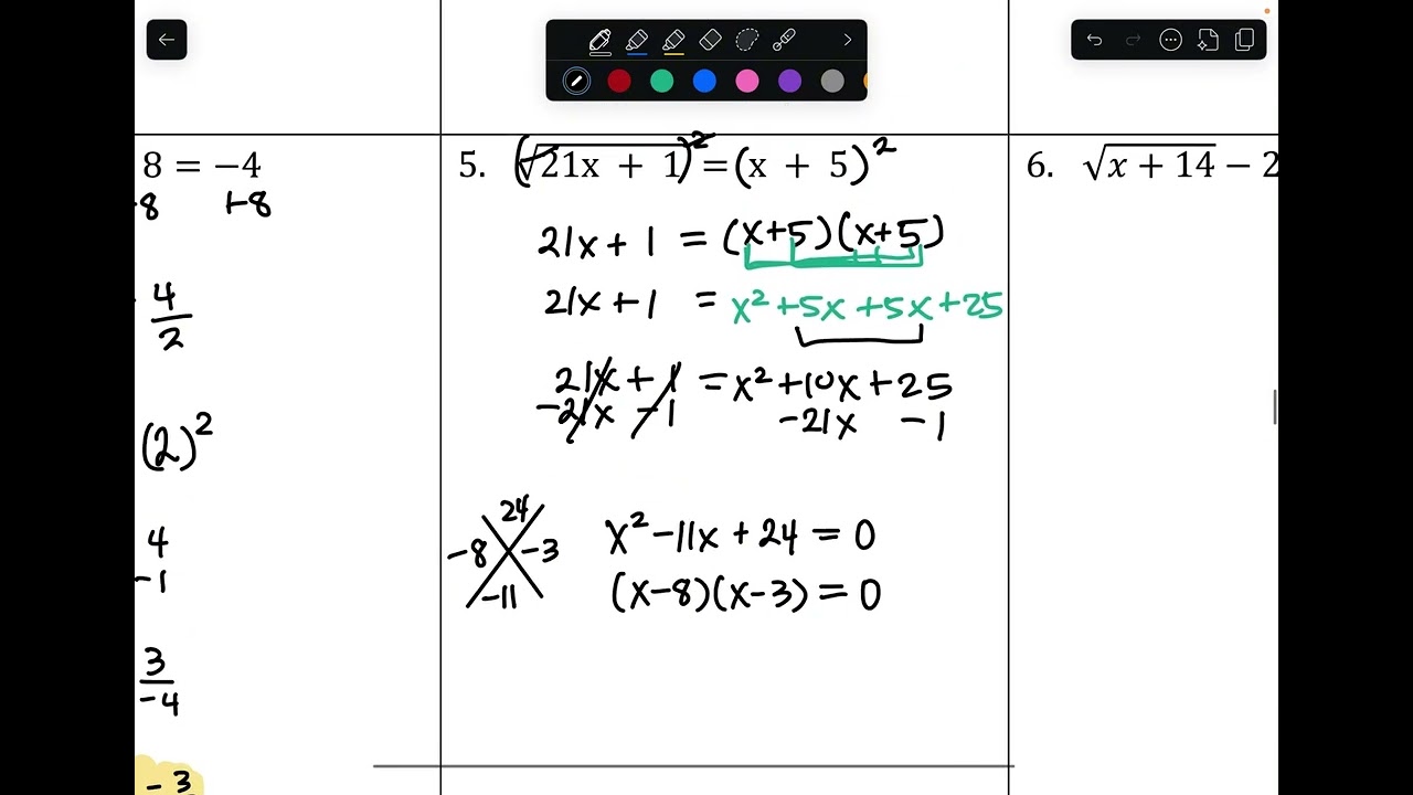Solving Square Root and Cube Root Equations and Checking for Extraneous Solutions