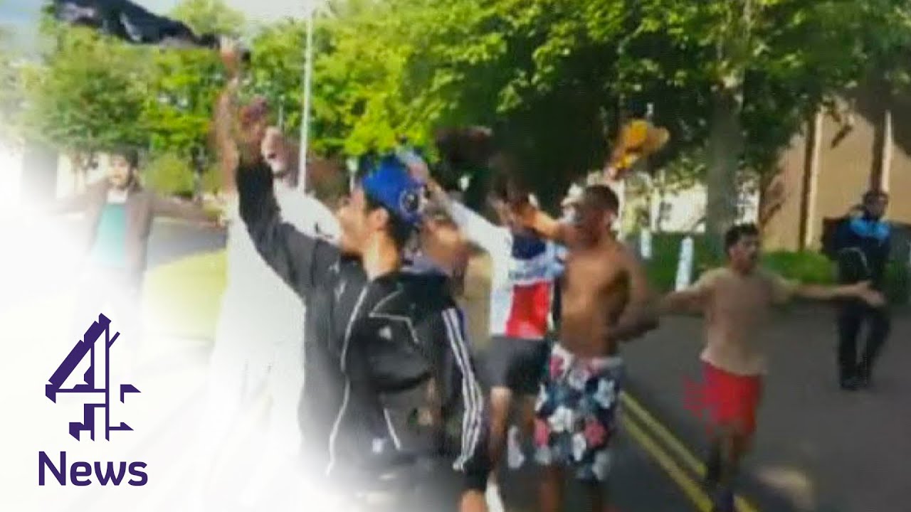 Libyan soldiers run riot at British army base | Channel 4 News