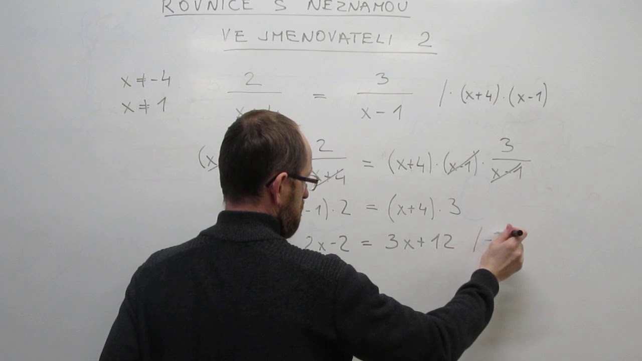 Rovnice s neznámou ve jmenovateli 2