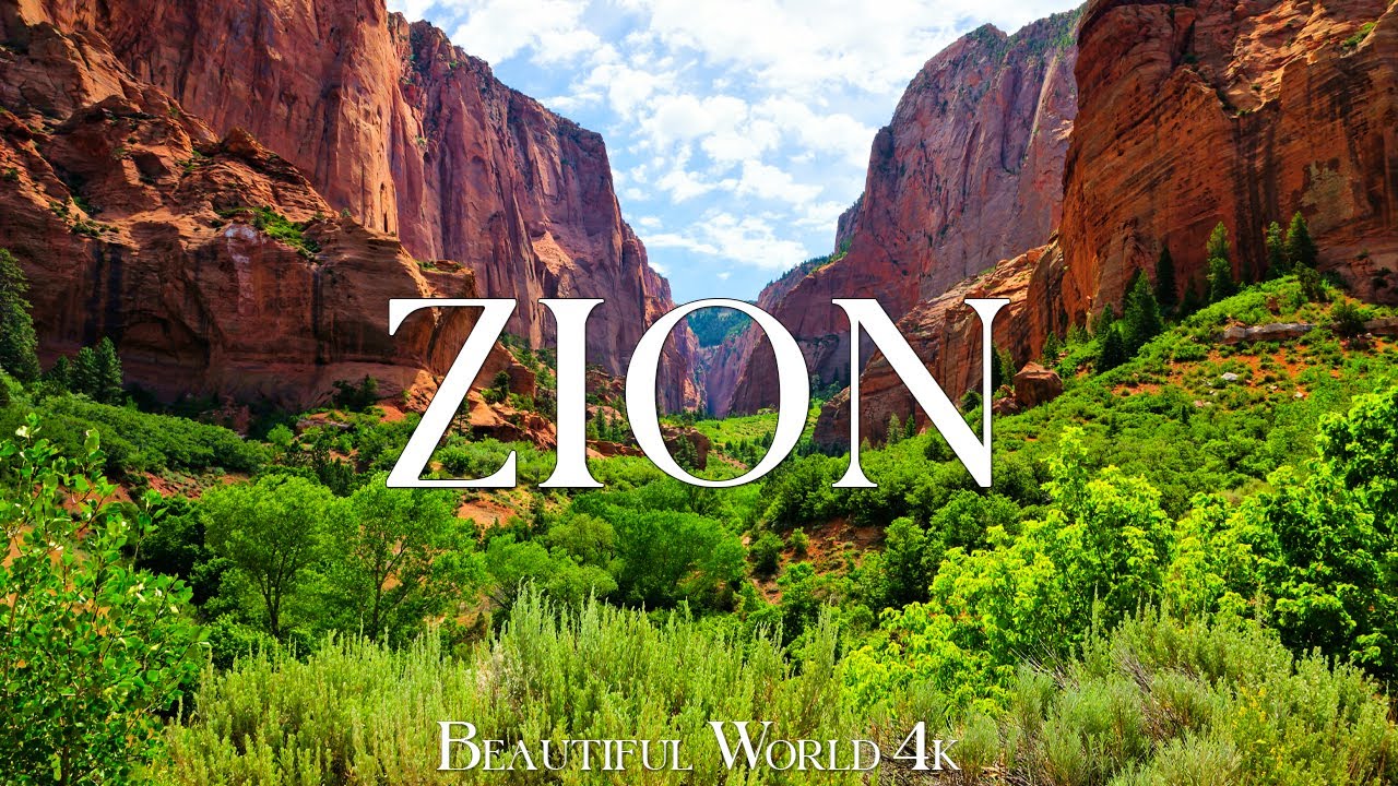 Zion National Park 4K Ultra HD - Majestic Red Cliffs and Serene Canyon Views - Relaxation Film
