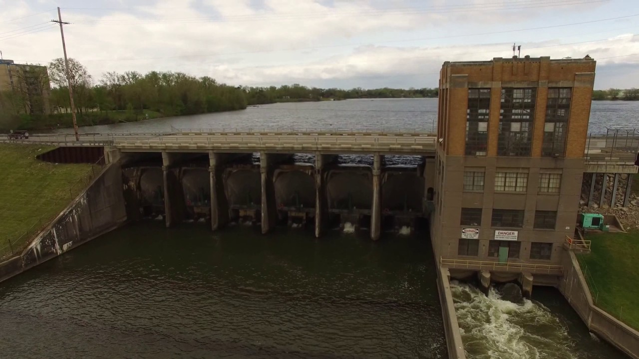 Flying to Ford Lake dam in Michigan