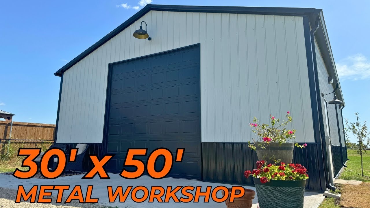 30x50 Metal Workshop Building | Metal Building and Concrete Tips for Car Lift | WolfSteel Buildings