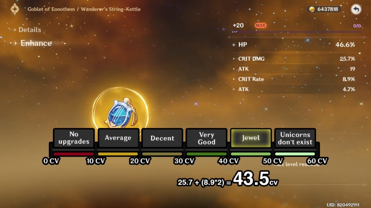 How to get above 40 crit value artifacts