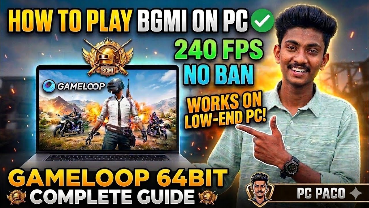 How To Download BGMI in Low End Pc 4.4Version Gameloop 64 Bit 240Fps