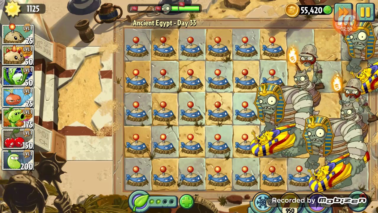 Plants vs zombies 2-Ancient Egypt day 33 walk through