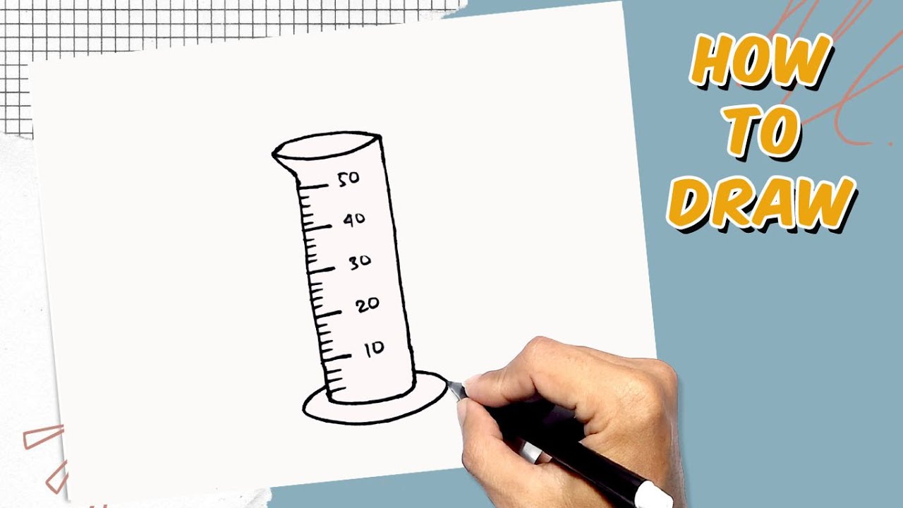 How to Draw Graduated  Cylinder ||simple Drawing