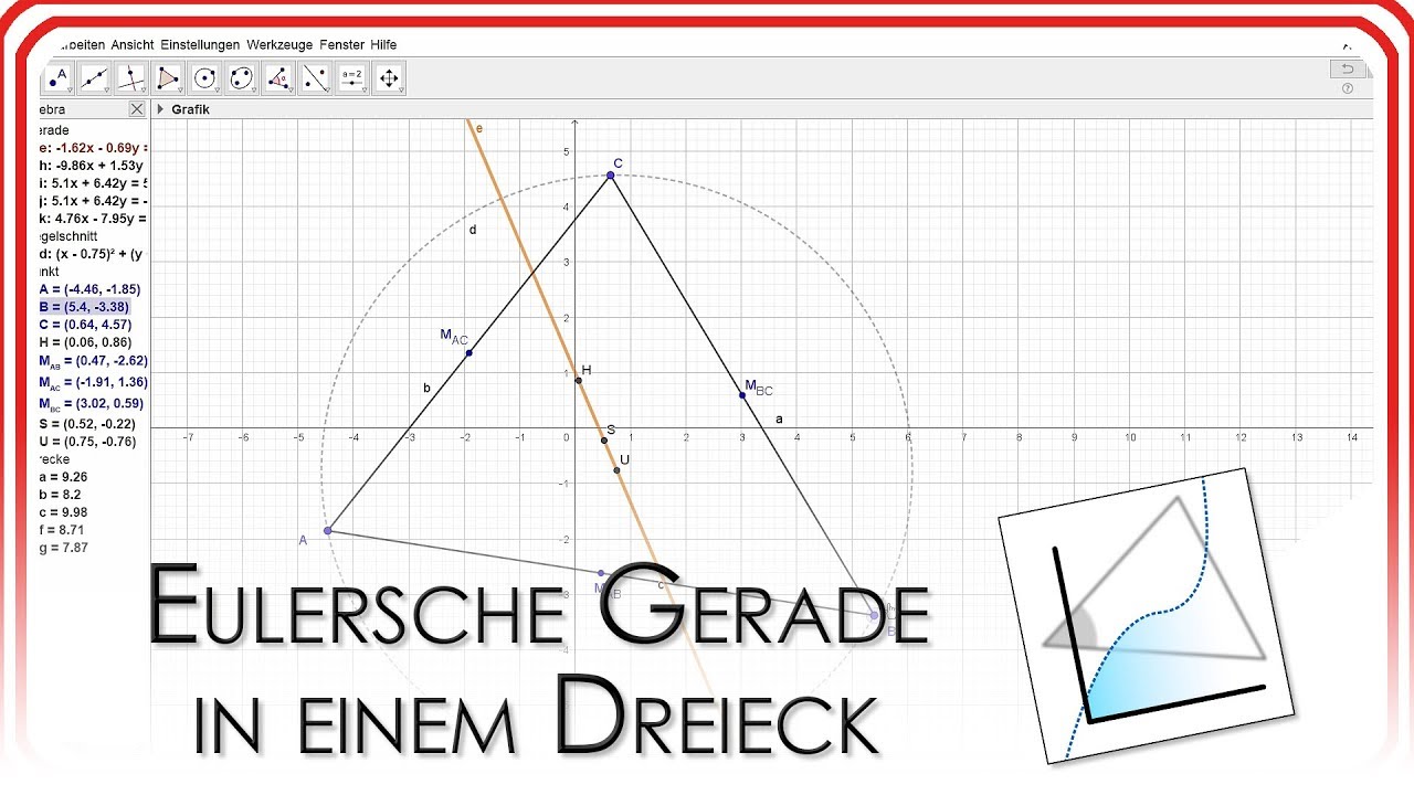 Eulersche Gerade in einem Dreieck | GeoGebra EasyGoing