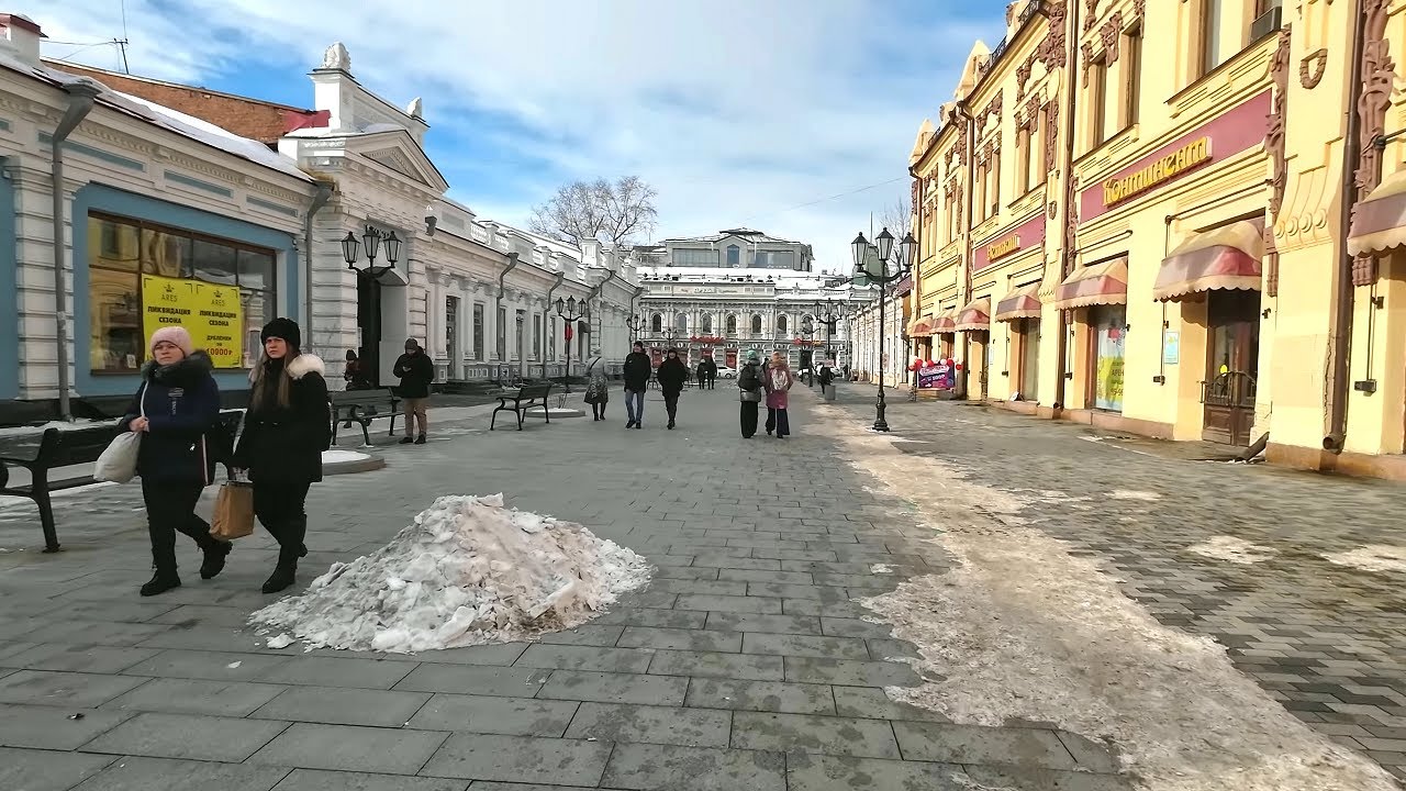 Иркутск: прогулка по улицам Урицкого и Фурье зимой | Жизнь в Сибири [Субтитры]