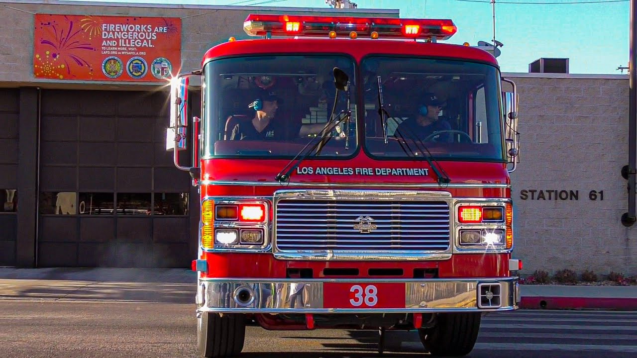 LAFD Light Force 38 Responding from Station 61