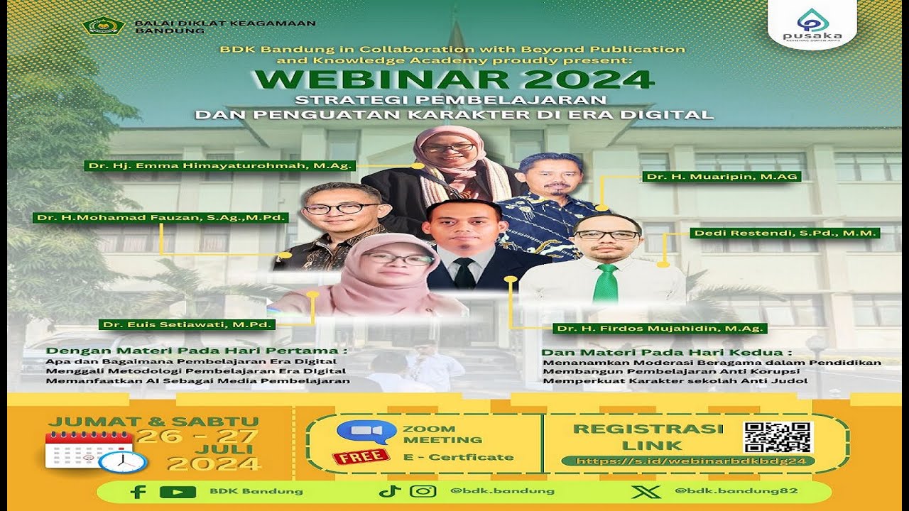 WEBINAR-STRATEGI PEMBELAJARAN DAN PENGUATAN KARAKTER  DI ERA DIGITAL#BDK BANDUNG