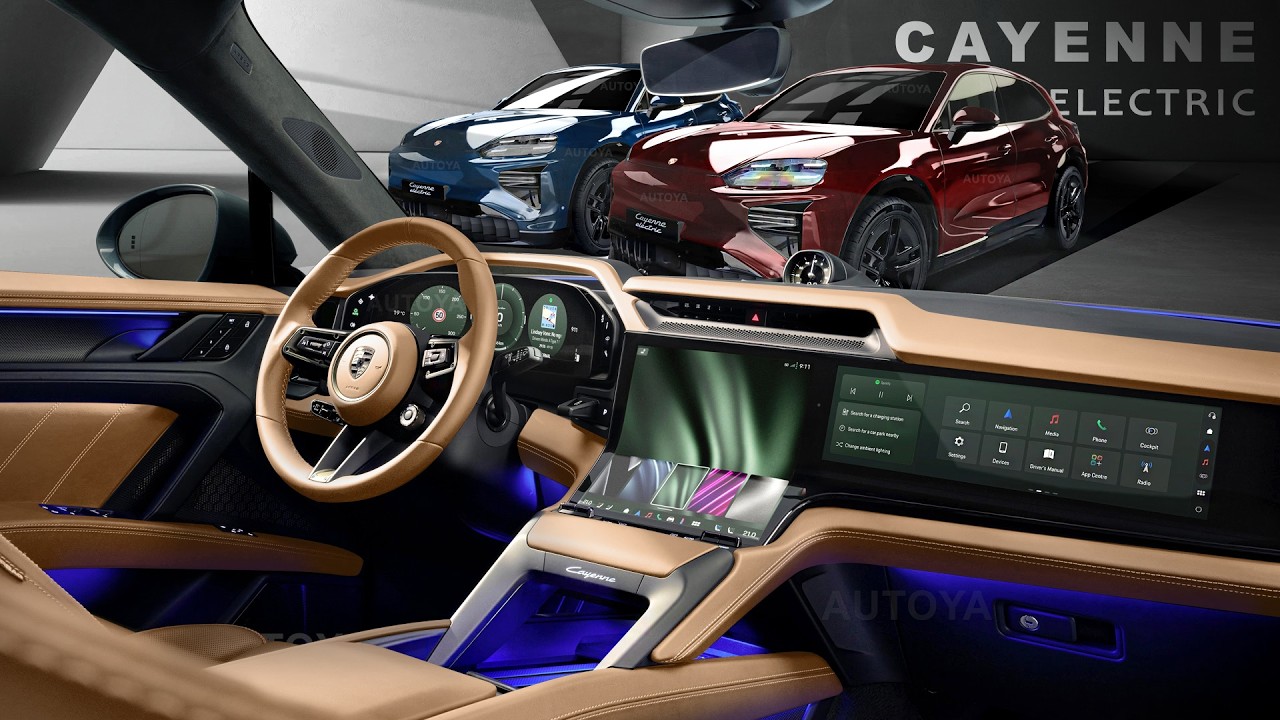 Porsche Cayenne Electric 2027 года &mdash; интерьер и экстерьер. Предварительный просмотр со всеми цвет...