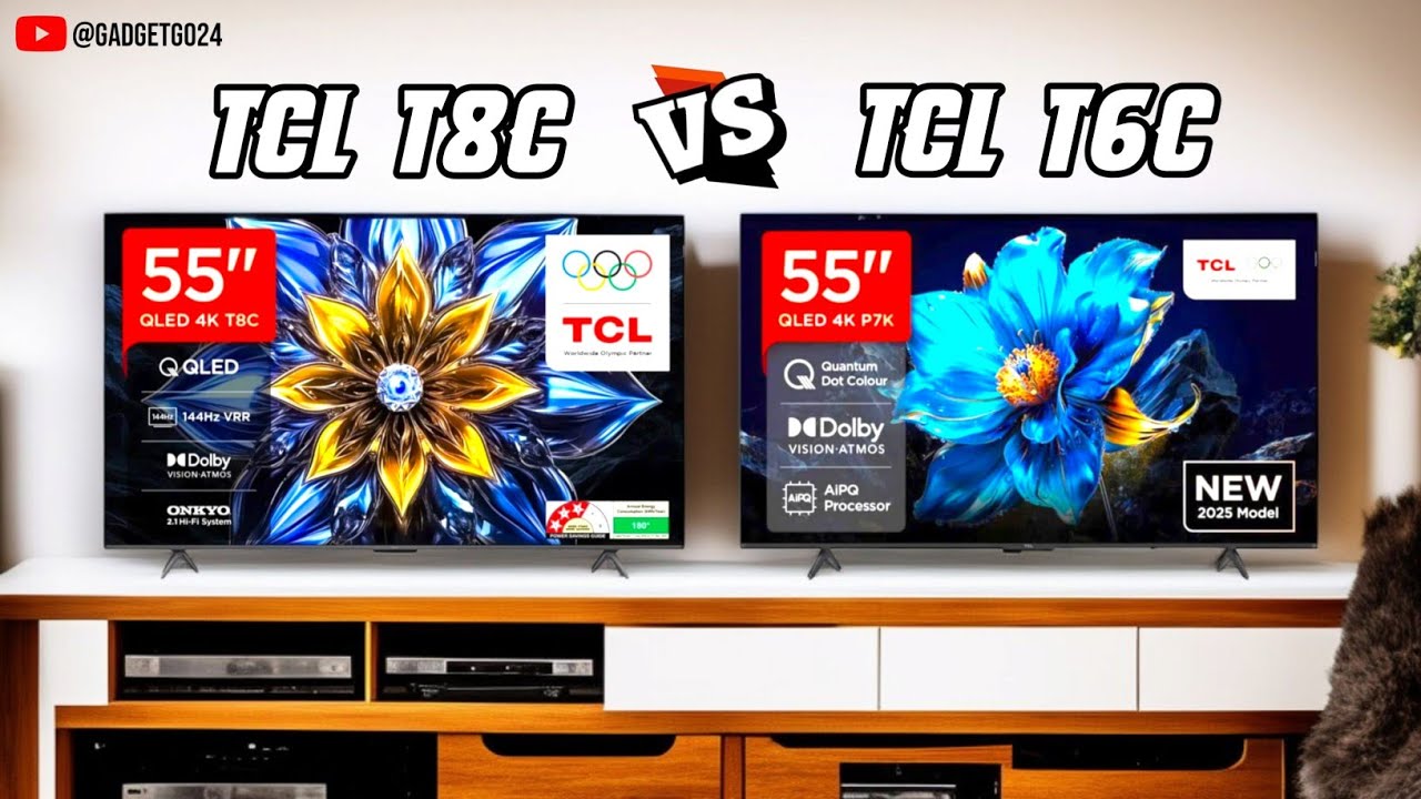 TCL T8C 55″ vs T6C 55″ | Best QLED 4K Smart TV Under ₹35,000 (2025)