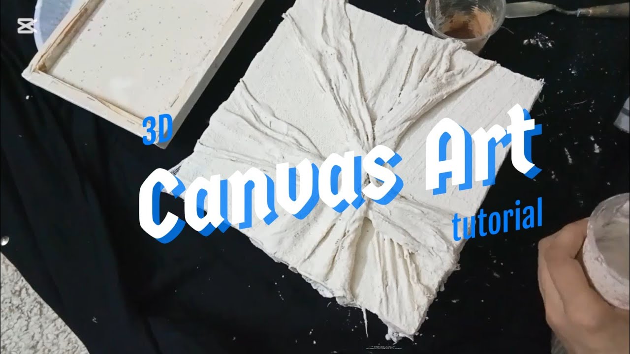 3D canvas Art tutorial | Canvas Sculpture DIY | Plaster of Paris on canvas | Wall art small canvas