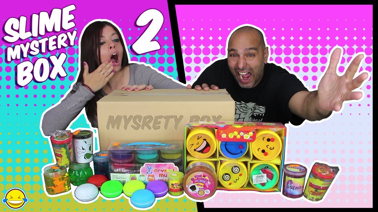 SLIME MYSTERY BOX 2!! caja misteriosa con Mega Haul de Slime!! Unboxing de Slimes con Jordi y Bego!!