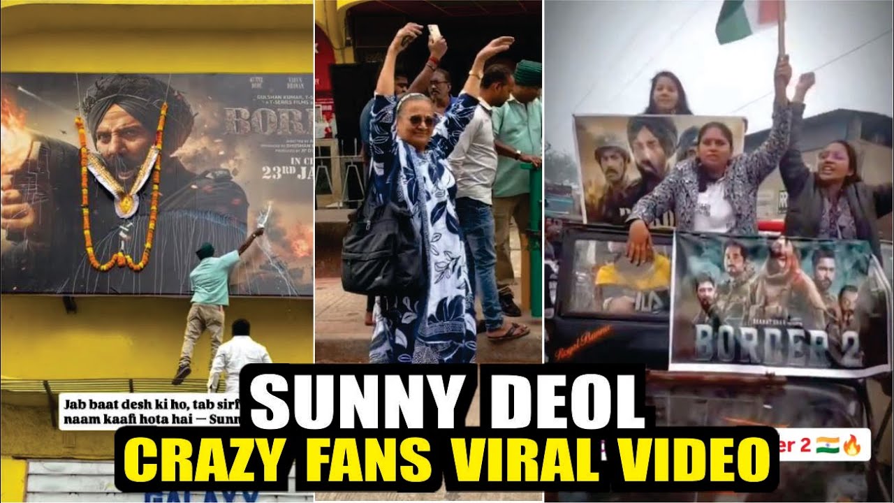Sunny Deol Crazy Fans Viral Videos | Sunny Deol Fans Went Crazy Pouring Milk On The Border 2 Poster