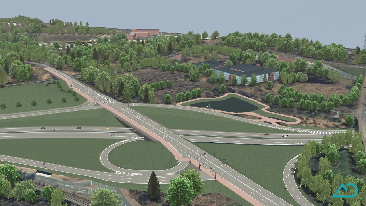 A 281, Bremen, Bauabschnitt 4 mit Wesertunnel, Visualisierung (Überflug)