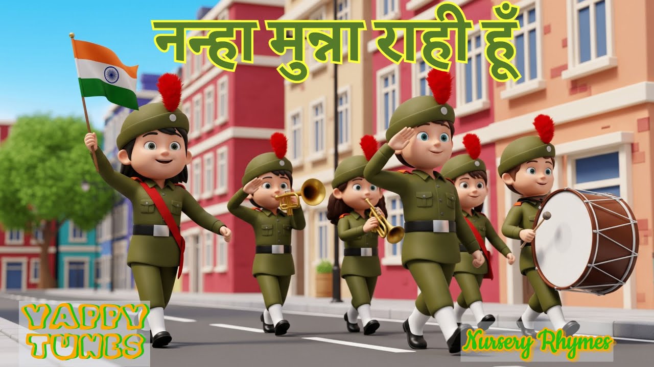 Nanha Munna Rahi Hoon Desh ka sipahi hoon |15 August Independence day song | Animated Hindi Balgeet