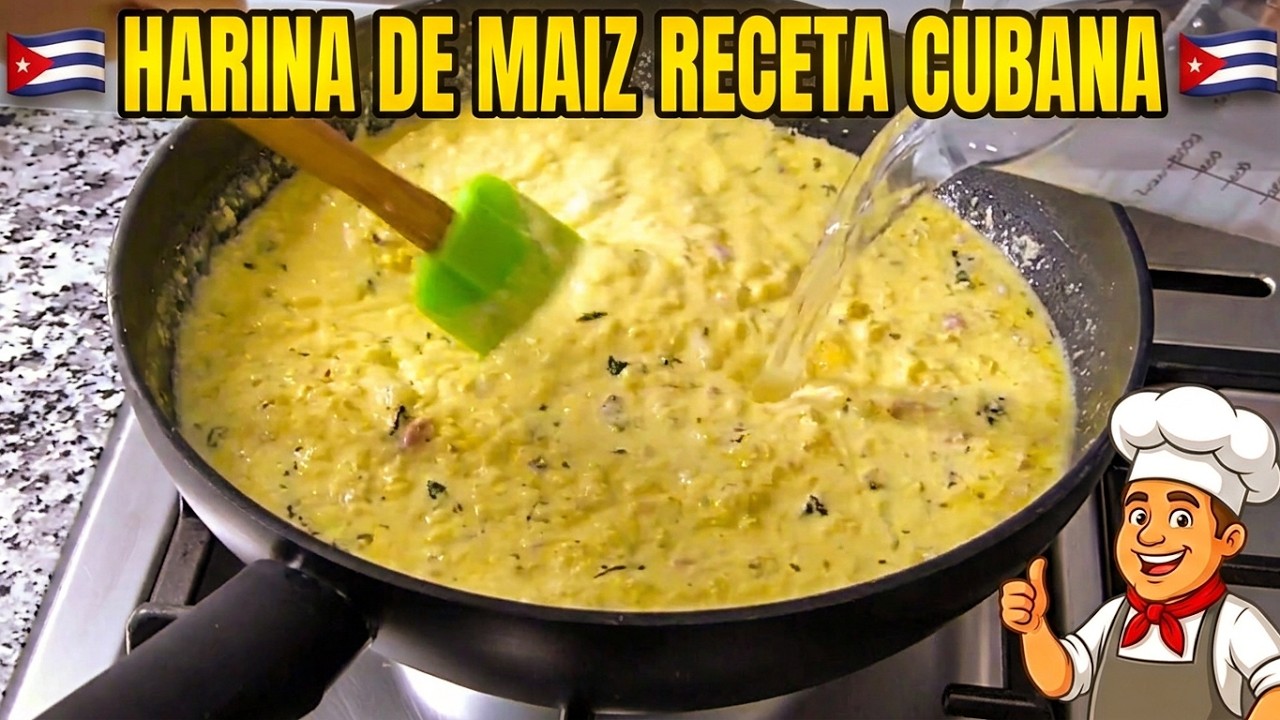 Harina de Maíz Tierno sazonada en cazuela Receta Cubana