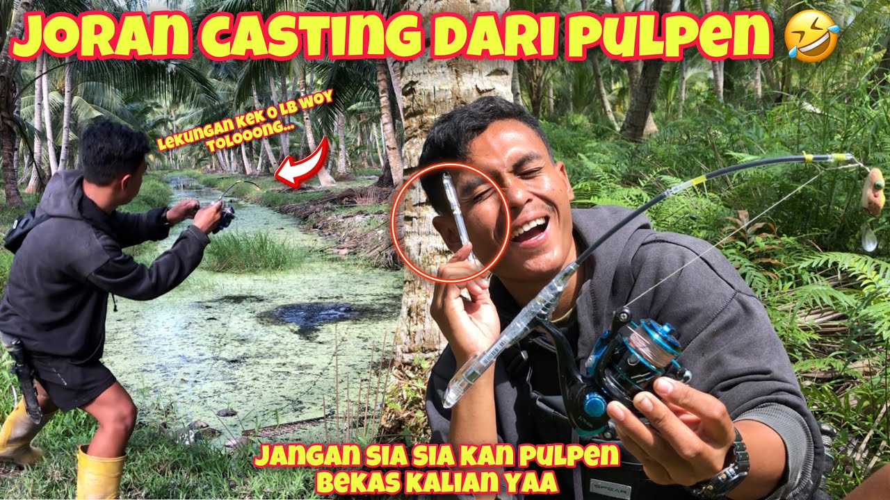 PERTAMAKALI CASTING GABUS PAKE PULPEN‼️LEKUNGANNYA BIKIN PANIK CUY🤣