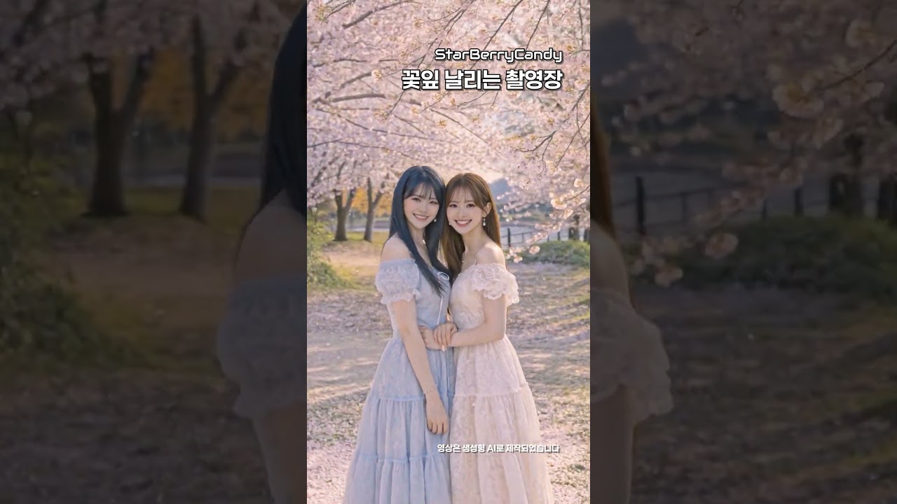 바람에 꽃잎이 날리는 촬영장 #스타베리캔디 #starberrycandy #촬영 #꽃잎 #바람  AI 기술 활용