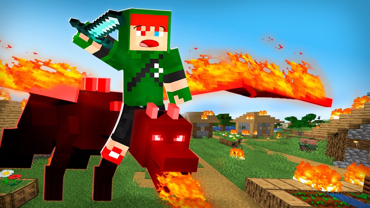 ВЫЖИВАНИЕ С ДРАКОНАМИ В MINECRAFT!!