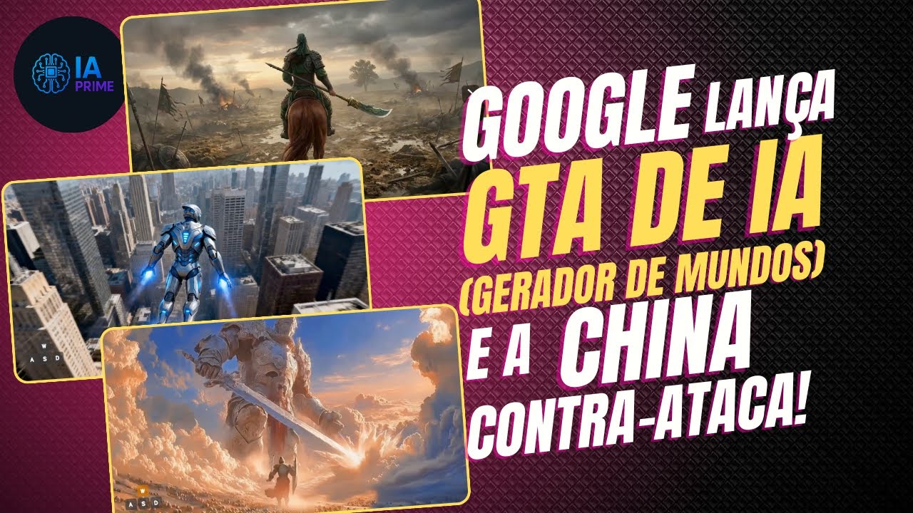 🎮 GOOGLE LANÇA IA ESTILO GTA? O Incrível Genie 3 e o Contra-Ataque da China (Robbyant)! 🤯🌏