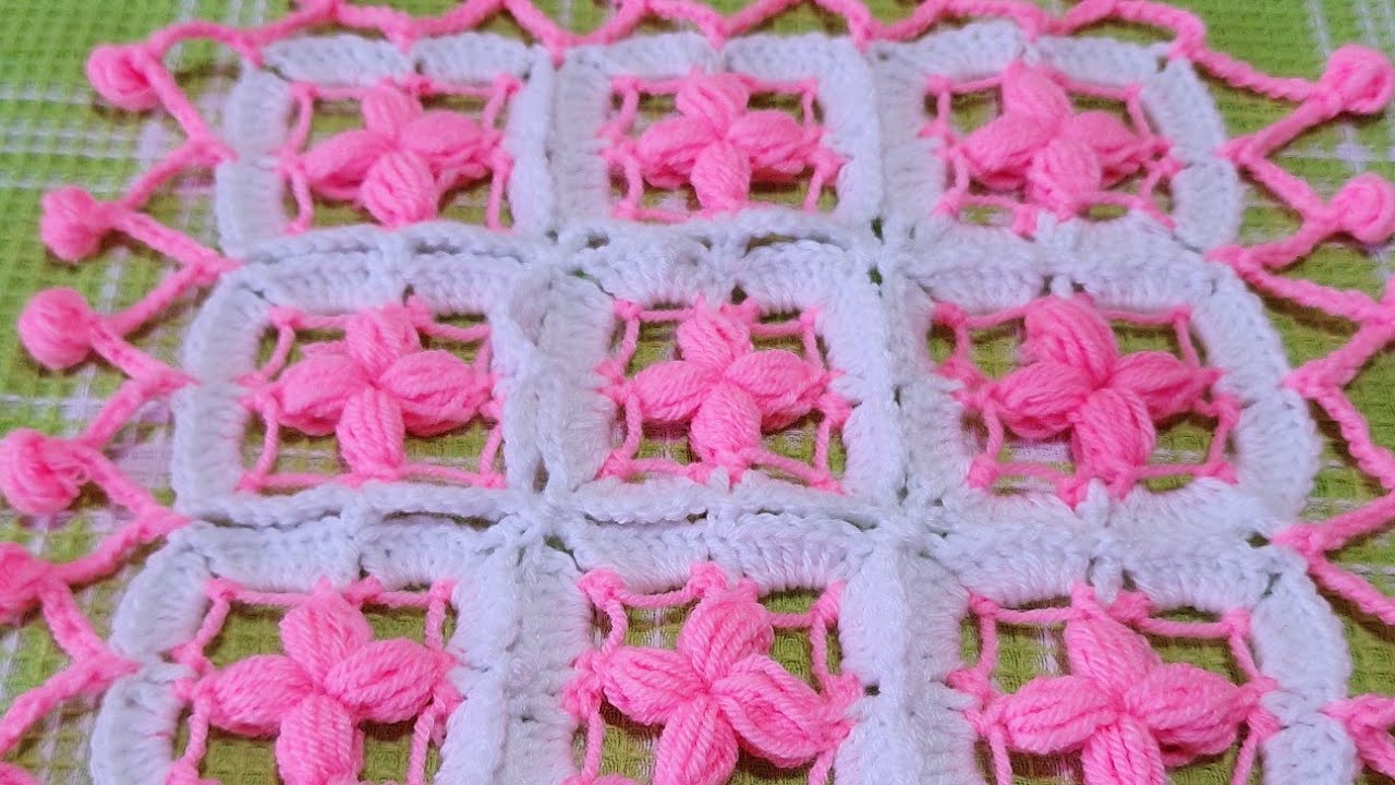 Crochet table cover, woolen table mat, crosia design Thalposh  @SantoshAllArt