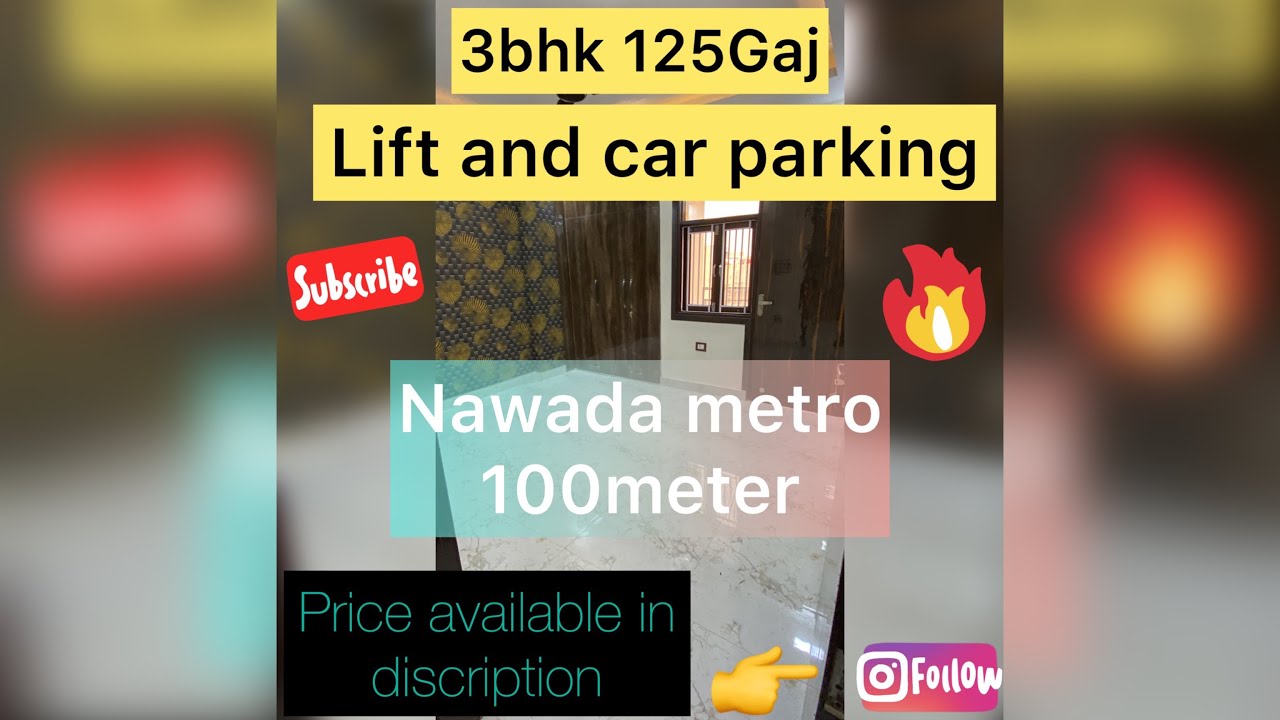 3bhk 1250sqft || Luxury flat || Lift & Carparking || Front side || Nawada metro || Cheapest delhi