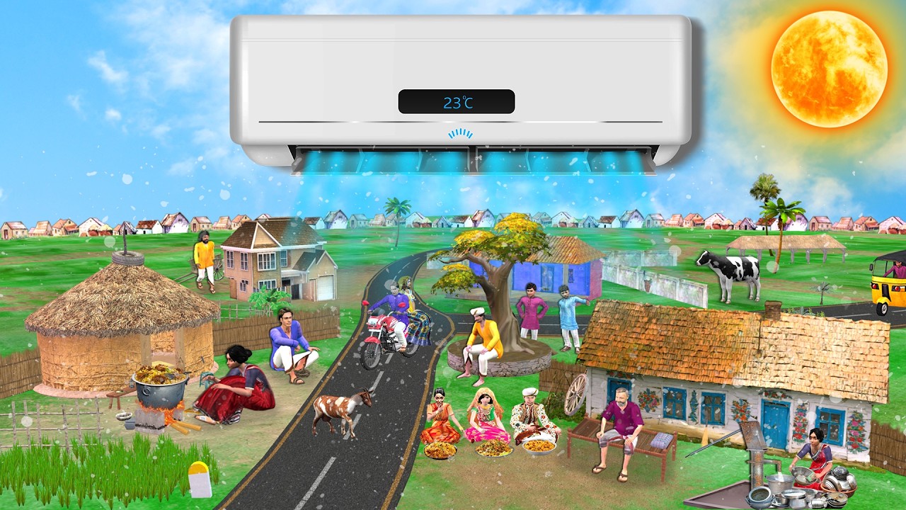 Garmi Mei Jadui Ac Mei Gaon Magical Air Conditioner Summer Rescue Hindi Kahani Moral Stories Comedy