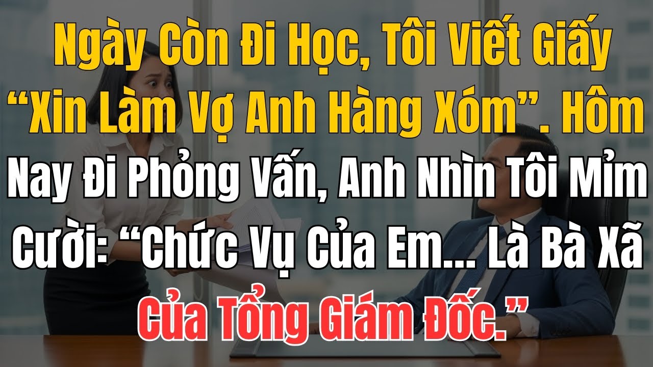 Ngày Còn Đi Học, Tôi Viết Giấy “Xin Làm Vợ Anh Hàng Xóm”. Hôm Nay Đi Phỏng Vấn, Anh Nhìn Tôi Mỉm Cườ