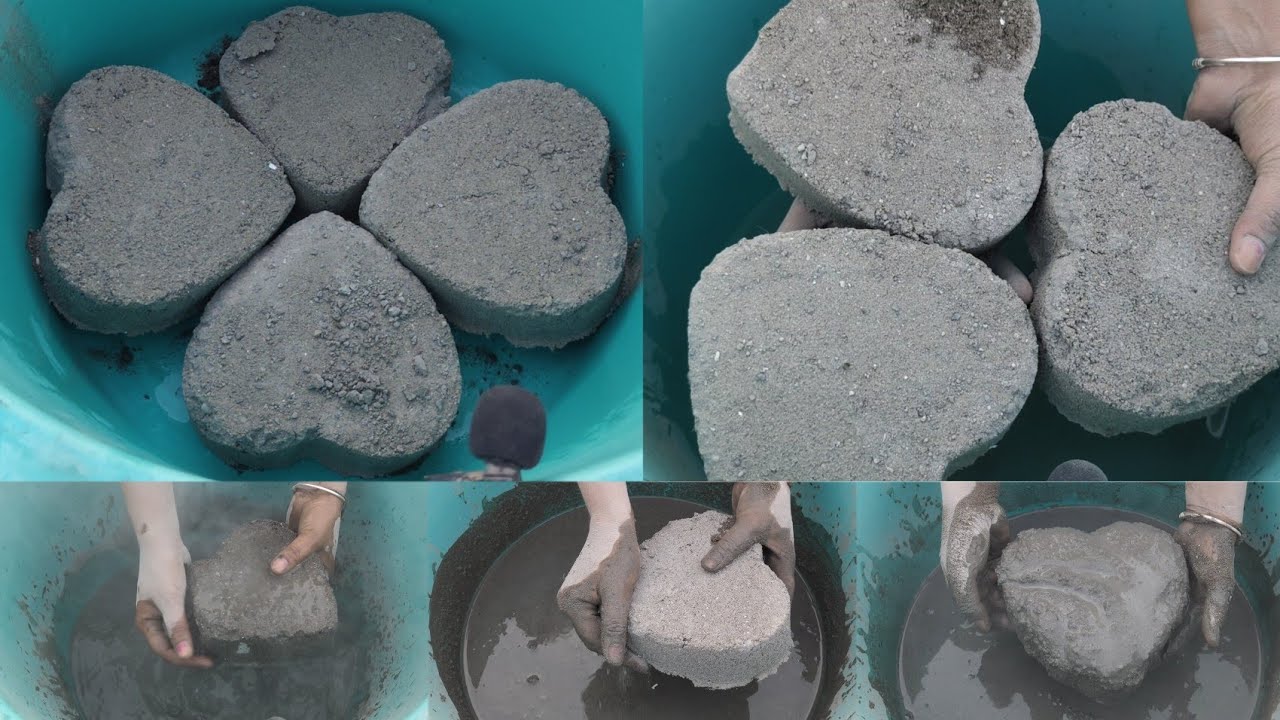 Asmr - grainy dusty 🌪️ sand cement crumbling dry and water 💦💦