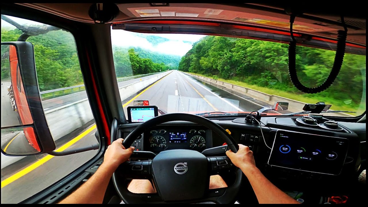 POV truck driving VOLVO VNL860-Smoky Mountains, USA/Вождение грузовика через Смоки Горы. США.