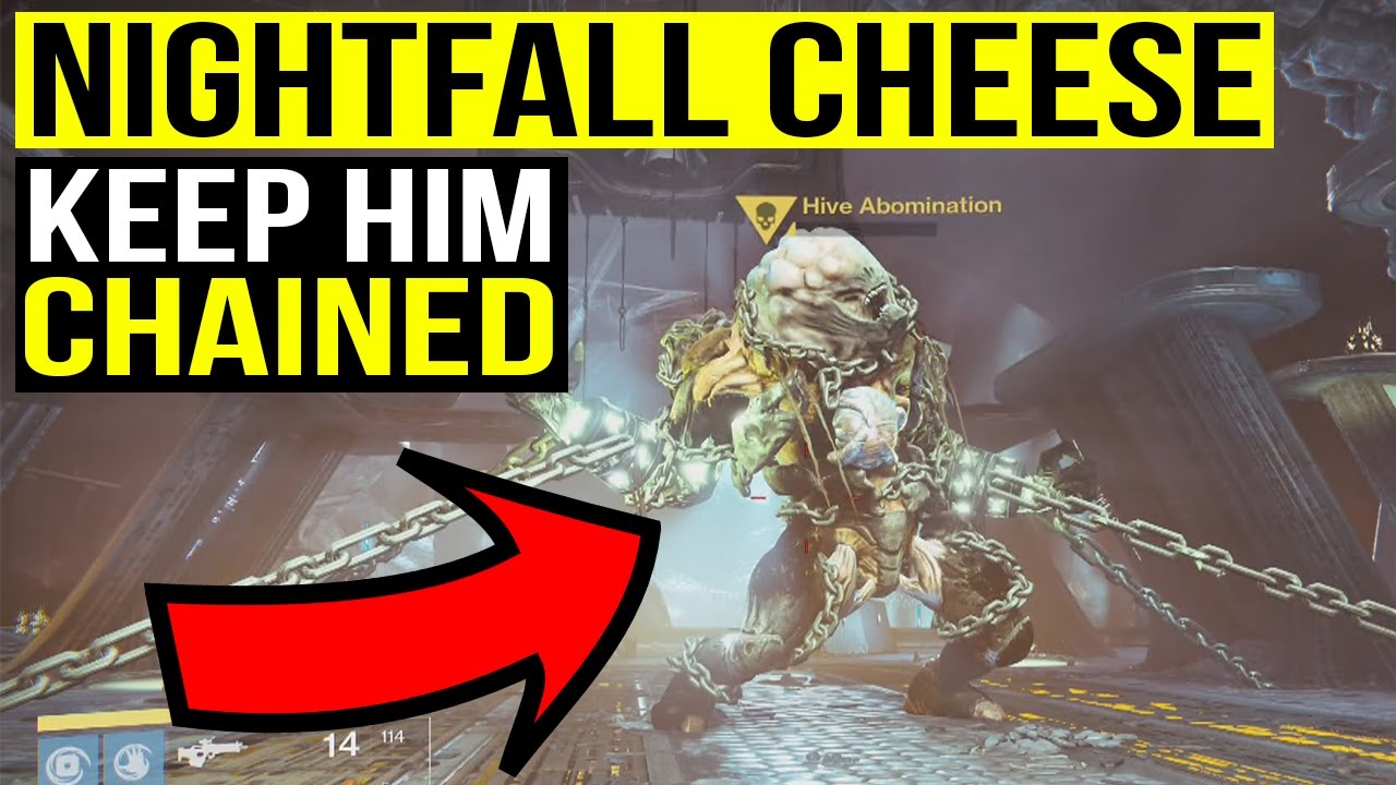 DESTINY NIGHTFALL CHEESE - KILL HIM STILL CHAINED UP - The Abomination Heist Glitch Out Of Map Guide