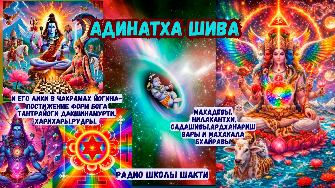 Адинатха Шива и его лики в чакрамах Йогина- постижение форм Бога Тантрайоги Дакшинамурти, Харихары
