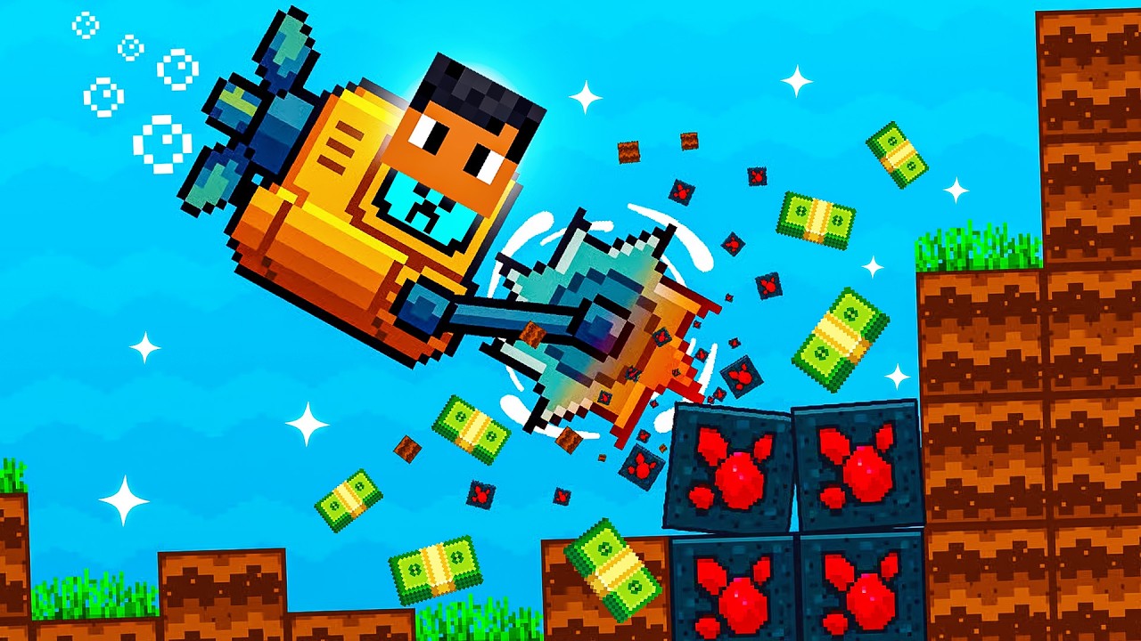 Ganhei MUITO DINHEIRO Quebrando BLOCOS do Minecraft no FUNDO DO MAR