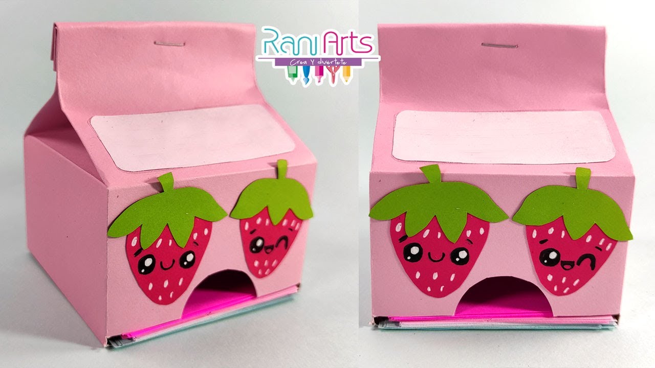 Haz papelería creativa POST IT CAJITA DE LECHE kawaii - DIY - super fácil.